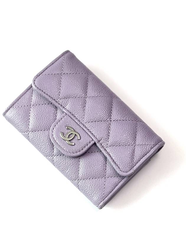 24 Years Classic Caviar Card Wallet Light Purple Lilac AP0214 Knock - CHANEL - BALAAN 4