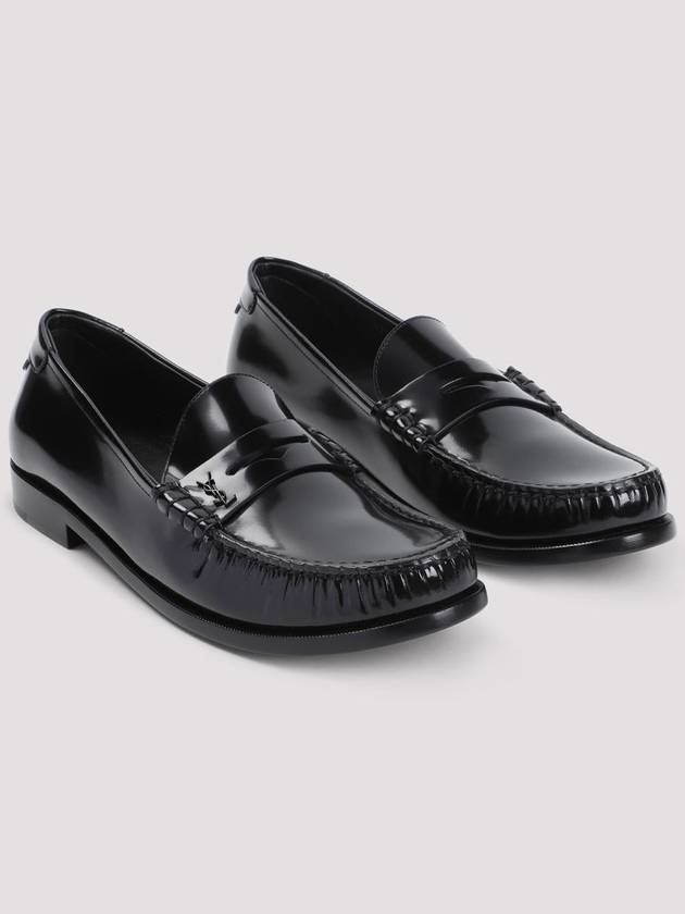 Le Leather Loafer Black - SAINT LAURENT - BALAAN 4