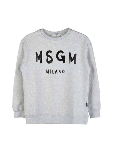 Milano Brushed Logo Print Sweatshirt Grey - MSGM - BALAAN 1