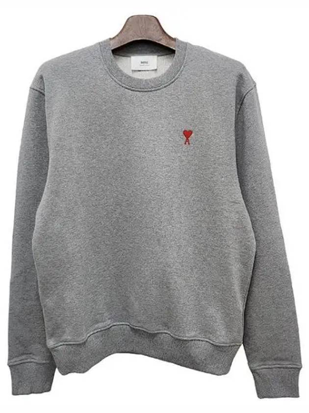 Small Heart Logo Sweatshirt Grey - AMI - BALAAN 2