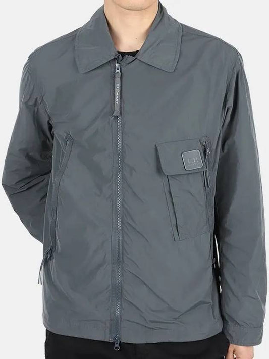 Logo Memri Zip-up Jacket Gray - CP COMPANY - BALAAN.