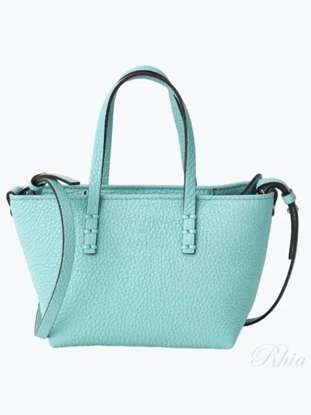 Roll Mini Selleria Tote Bag Light Blue - FENDI - BALAAN 2