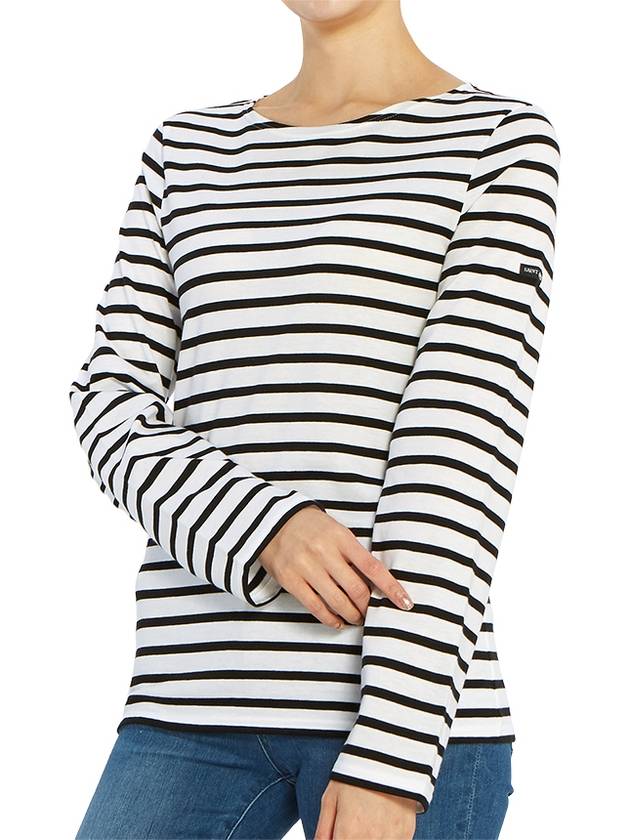 Minquiers Modern Stripe Long Sleeve T-Shirt Neige Noir - SAINT JAMES - BALAAN 7