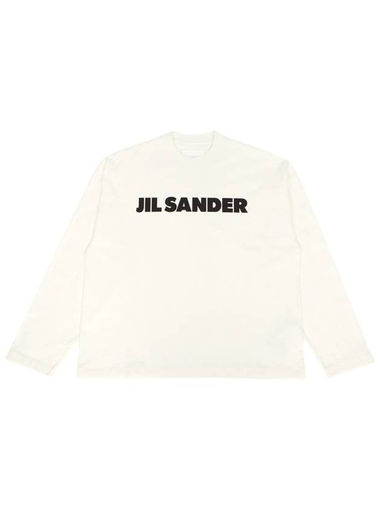 Logo Print Cotton Long Sleeve T-Shirt White - JIL SANDER - BALAAN 2