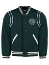 Embroidered Logo Varsity Virgin Wool Bomber Jacket Dark Green - SPORTY & RICH - BALAAN 2