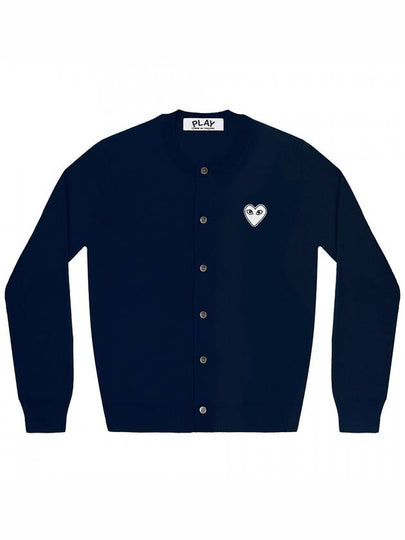 Women's White Wappen Cardigan Navy - COMME DES GARCONS - BALAAN 2