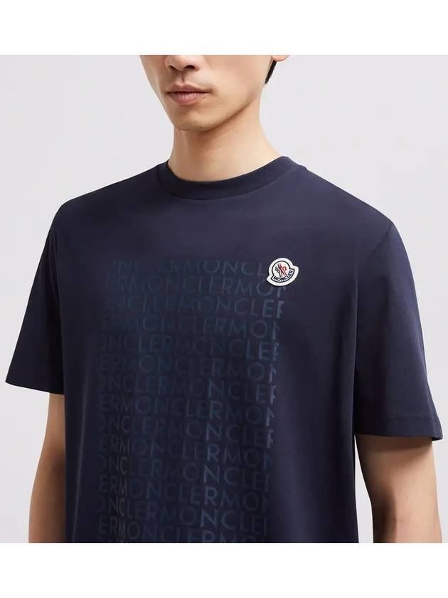 Logo Motif Short Sleeve T-Shirt Blue - MONCLER - BALAAN 5