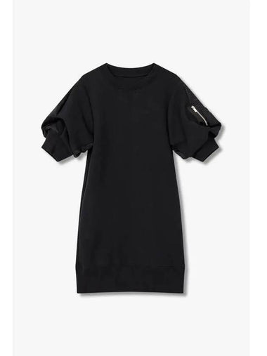 Women s Volume Sponge Sweatshirt One Piece Black - SACAI - BALAAN 1