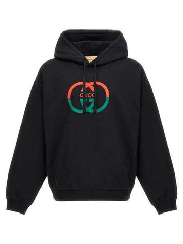 Cotton Jersey Printed Hoodie Sweatshirt Black - GUCCI - BALAAN 1