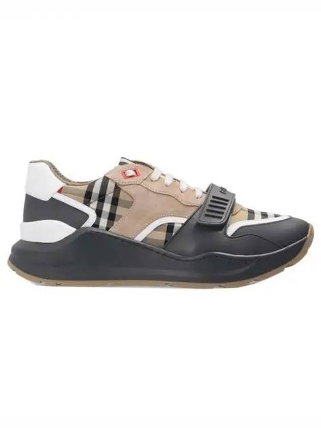 Vintage Check Suede Leather Sneakers Grey Archive Beige - BURBERRY - BALAAN 2