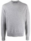 Face Patch Crew Neck Knit Top Grey Melange - ACNE STUDIOS - BALAAN 2