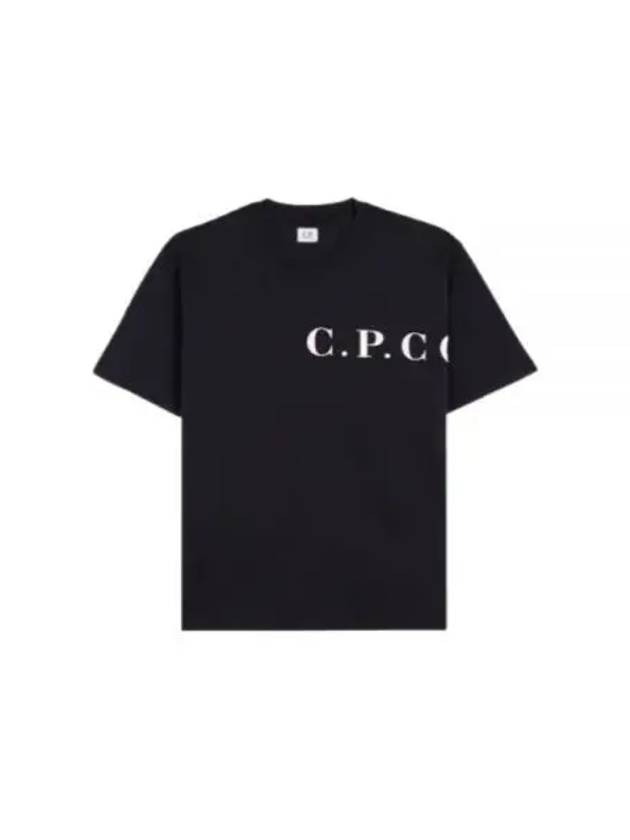 Jersey Front Back Logo Short Sleeve T-Shirt Black - CP COMPANY - BALAAN 2