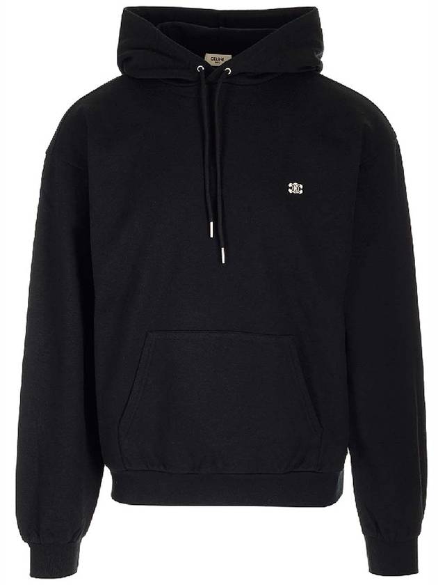 Triomphe Loose Cotton Cashmere Hoodie Black - CELINE - BALAAN 2