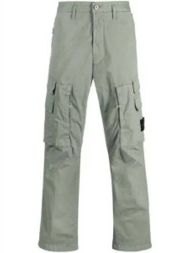 Stretch Cotton Gabardine Multi Pocket Cargo Straight Pants Green - STONE ISLAND - BALAAN 2