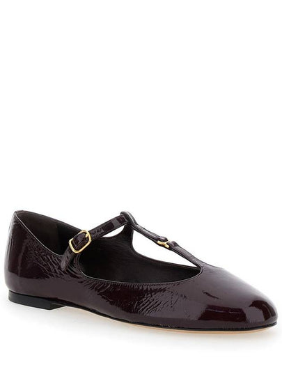 'Marcie' Bordeaux Ballet Flats With Gold Buckle In Patent Leather Woman - CHLOE - BALAAN 2