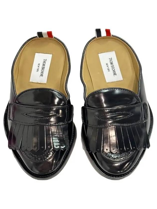 Men's Kilt Varsity Patent Penny Mule Loafer Black - THOM BROWNE - BALAAN 2