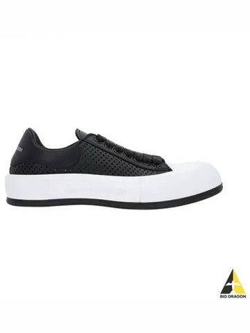 Men s Deck Plimsoll Sneakers Black 727374 WIATB - ALEXANDER MCQUEEN - BALAAN 1