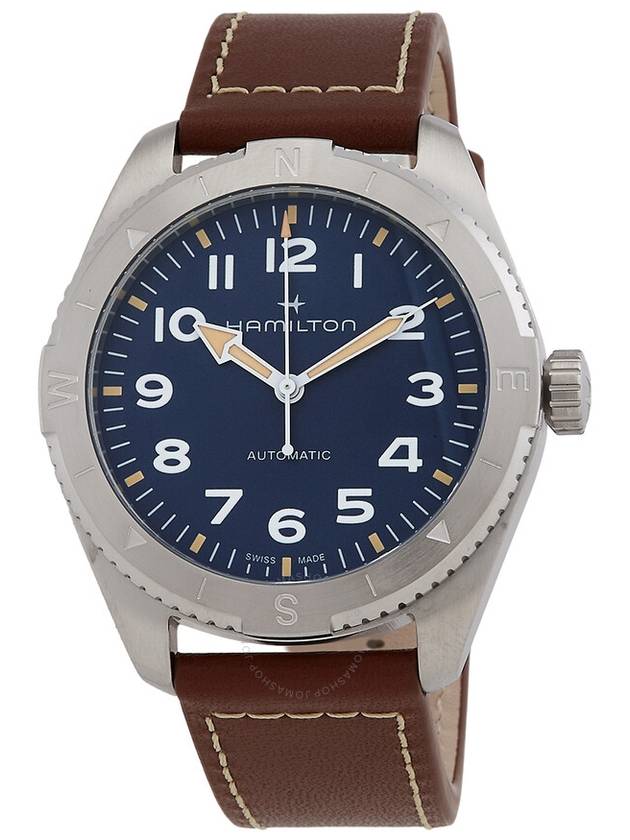 Khaki Field Expedition Leather Watch Blue - HAMILTON - BALAAN 2