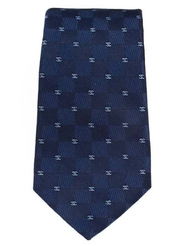 CC Logo Silk Tie Navy - CHANEL - BALAAN 5