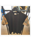 Vintage Check Sleeve Cotton Oversized T-shirt Black - BURBERRY - BALAAN 4