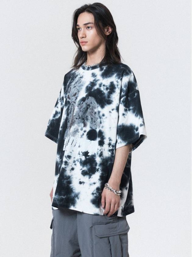 Plaster Tie Dye Overfit Short Sleeve T-Shirt Black - PEOPLE OF THE WORLD - BALAAN 2