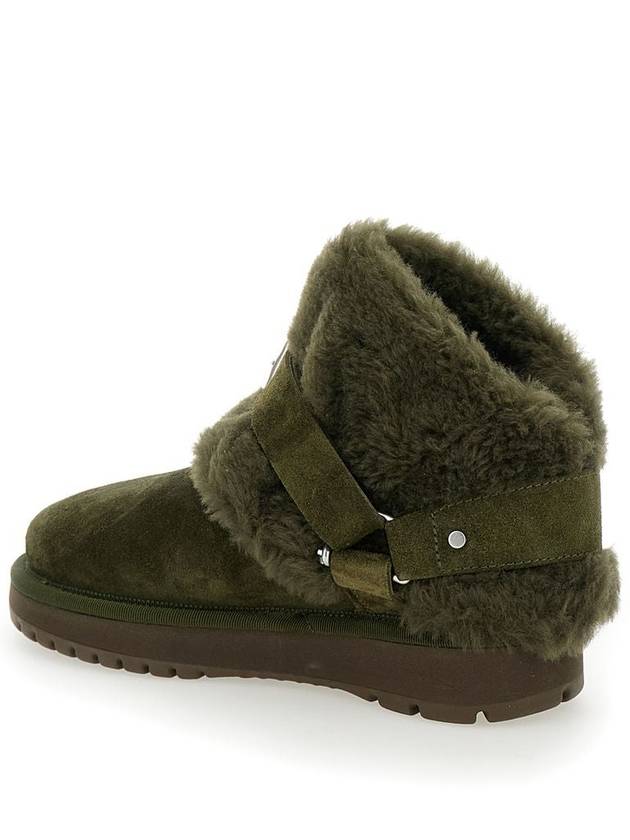 Burberry Shearling Collar Suede Chavi Middle Boots Green - BURBERRY - BALAAN 4