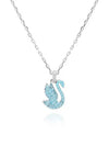 Women's Iconic Swan Pendant Small Rhodium Plated Necklace Blue - SWAROVSKI - BALAAN 1