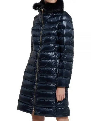 Herno Women s Elisa Foxfur Long Down Padding Navy PI0650DIC 12017 - HERNO - BALAAN 1