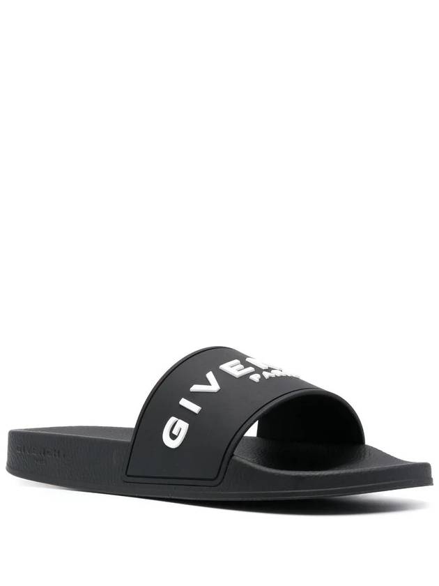 Logo Rubber Slide Slippers Black - GIVENCHY - BALAAN 3