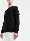 Logo Patch Round Neck Knit Top Black - STONE ISLAND - BALAAN 4