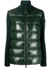 Merino Wool Padded Cardigan Green - MONCLER - BALAAN 1