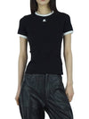 Bumpy Contrast Re-Edition Short Sleeve T-Shirt Black - COURREGES - BALAAN 2