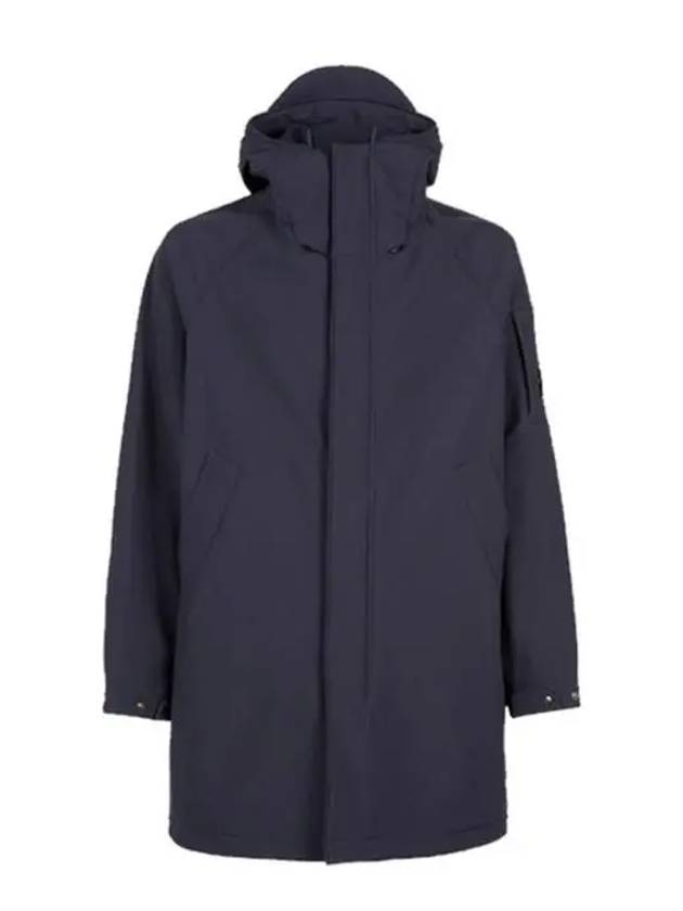 Shell R Long Hooded Jacket Blue - CP COMPANY - BALAAN.