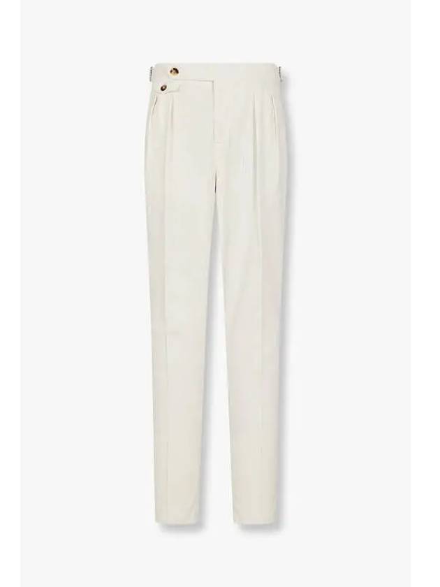 Men s Tailor Fit Cotton Corduroy Pants Ivory - BRUNELLO CUCINELLI - BALAAN 1