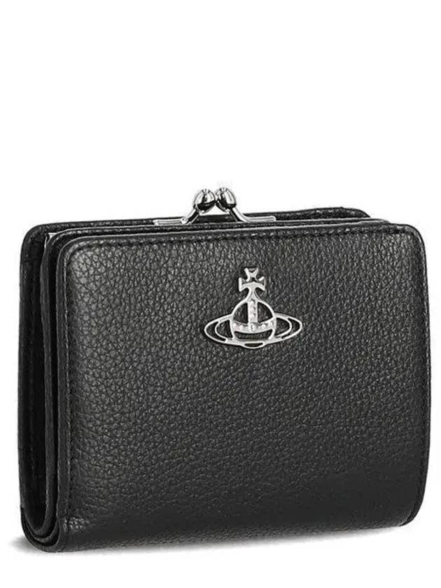 Grain Leather Frame Half Wallet Black - VIVIENNE WESTWOOD - BALAAN 2