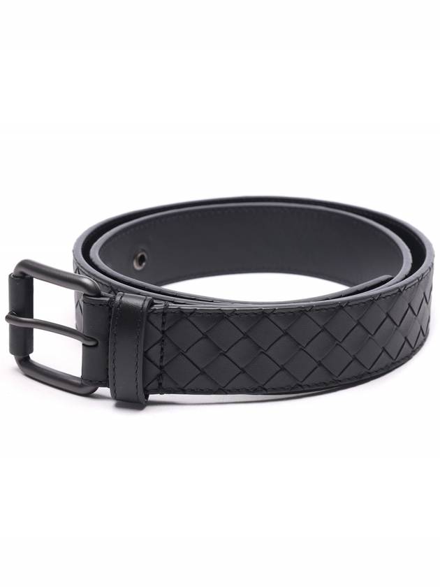 Men's Intrecciato Weaving Belt Black - BOTTEGA VENETA - BALAAN 4