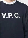 Men's VPC Logo Print Crew Neck Sweatshirt Navy - A.P.C. - BALAAN 6