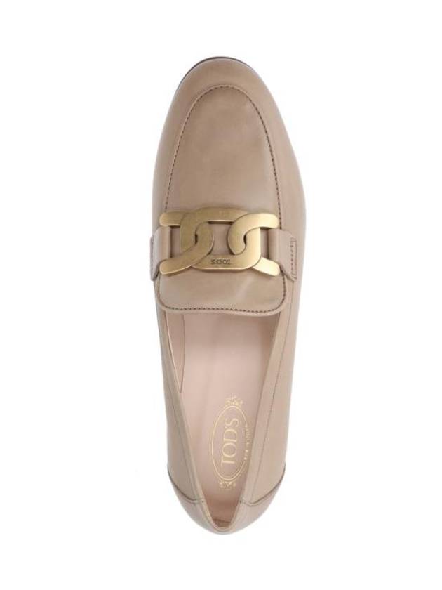 Kate Metal Logo Leather Loafers Beige - TOD'S - BALAAN 6