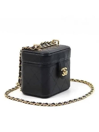 AP3459 Black Lambskin Mini Vanity Chain Cross Bag - CHANEL - BALAAN 2