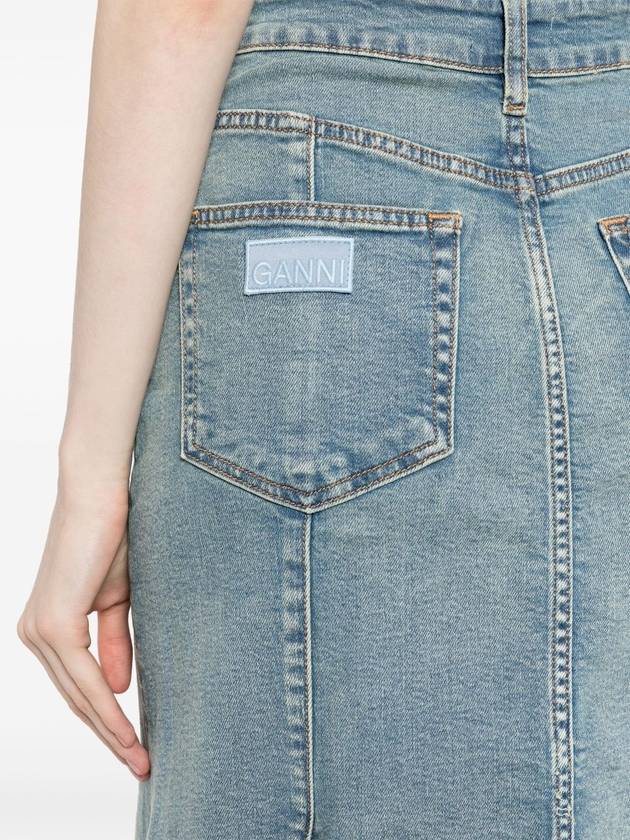 Logo Applique Denim Skirt J1375 - GANNI - BALAAN 5