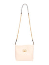 V Logo Drawstring Chain Bucket Bag White - VALENTINO - BALAAN 1