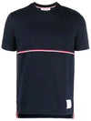 Midweight Jersey Short Sleeve T-Shirt Navy - THOM BROWNE - BALAAN 3