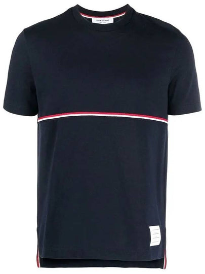 Midweight Jersey Short Sleeve T-Shirt Navy - THOM BROWNE - BALAAN 2