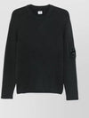 Full Rib Crew Neck Knit Top Black - CP COMPANY - BALAAN 2