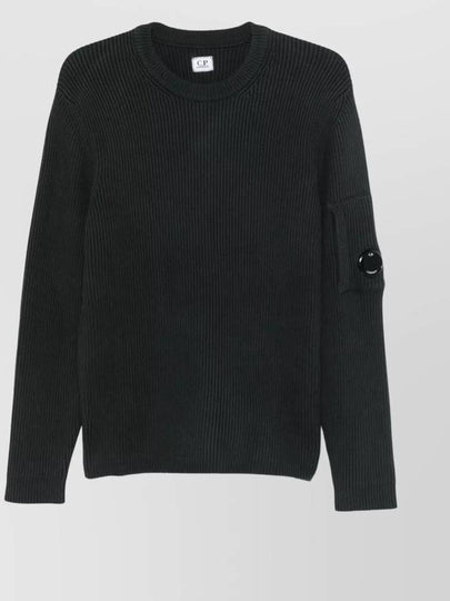 Full Rib Crew Neck Knit Top Black - CP COMPANY - BALAAN 2