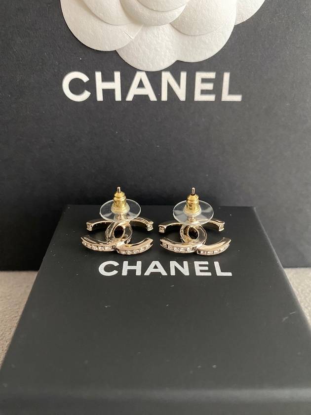 CC logo earrings crystal earrings gold ABB798 - CHANEL - BALAAN 9