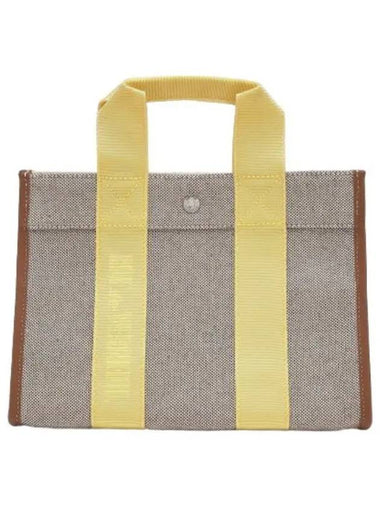 Small Traveler Oxford Tote Bag Beige Yellow Strap - RUE DE VERNEUIL - BALAAN 1