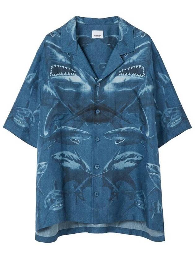 Burberry Shark Print Short Sleeve Shirt, Size X-Large - BURBERRY - BALAAN 1