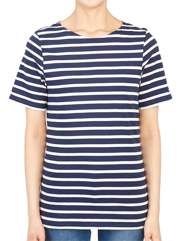 Levant Modern Striped Short Sleeve T-Shirt Navy - SAINT JAMES - BALAAN 2