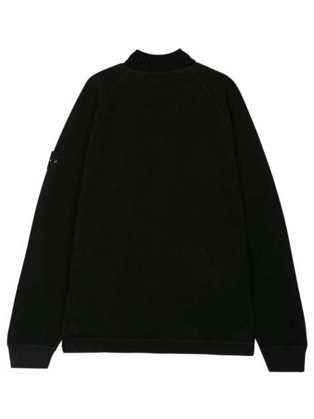 Garment Dyed Gauze Mock Neck Sweatshirt Black - STONE ISLAND - BALAAN 3